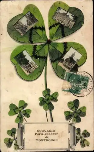 Ak Montrouge Hauts de Seine, Kleeblätter, Kirche, Amtsgebäude