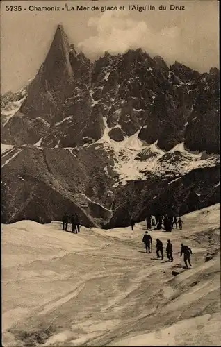 Ak Chamonix Mont Blanc Haute Savoie, Mer de Glace, Aiguille du Druz