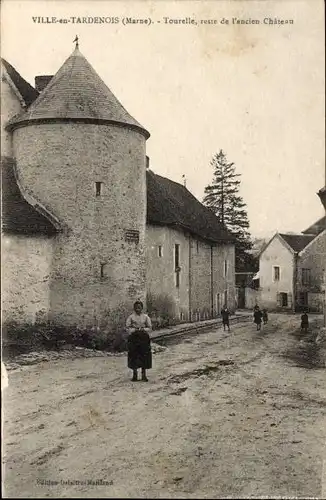 Ak Ville en Tardenois Marne, Tourelle, reste de l'ancien Chateau