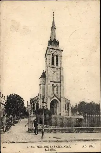 Ak Saint-Memmie-les-Chalons Marne, Kirche