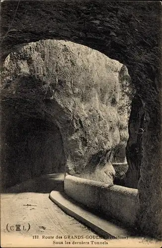 Ak Grands-Goulers Drôme, sous les derniers Tunnels