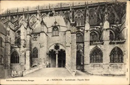 Ak Bourges Cher, Cathedrale, Facade Nord