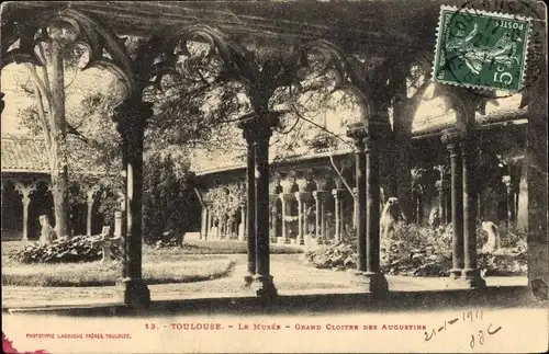 Ak Toulouse Haute Garonne, Le Musee, Grand Cloites des Augustins