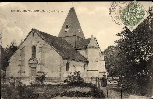 Ak Soude-Sainte-Croix Marne, l'Eglise