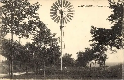 Ak Valmy Marne, Windrad, l'Argonne