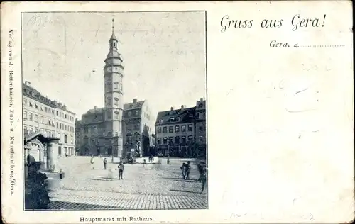 Ak Gera in Thüringen, Hauptmarkt, Rathaus