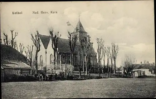 Ak Kethel Schiedam Südholland, Niederlande. Rev. Kirche