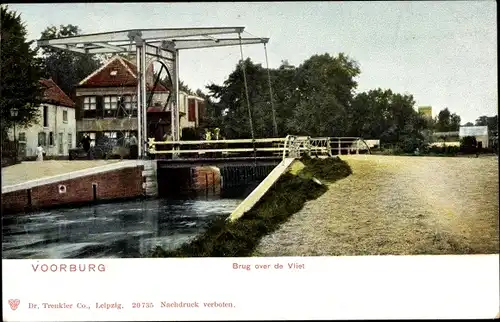 Ak Voorburg Südholland, Brücke über die Vliet