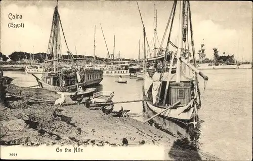 Ak Cairo Kairo Ägypten, Boote auf dem Nil