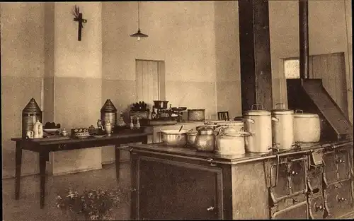 Ak Lubumbashi Elisabethville RD Kongo Zaire, Wohltätigkeit, Krankenhaus für Europäer, Küche