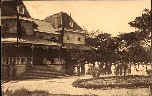 Ak Lubumbashi Elisabethville RD Kongo Zaire, Empfang des Prinzen im Gouverneurspalast