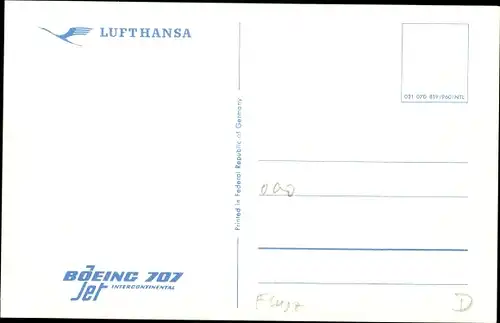 Ak Lufthansa, Boeing 707 Jet, Intercontinental, Passagierflugzeug