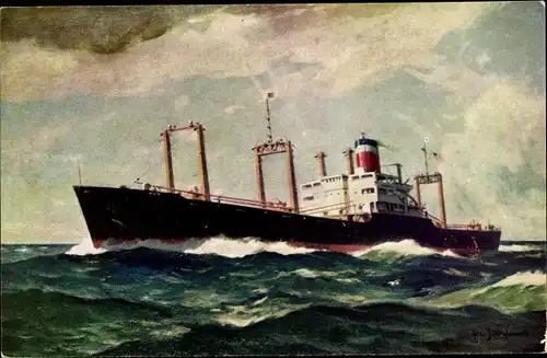 Künstler Ak Frachtschiff der USL United States Lines, Typ US C 2