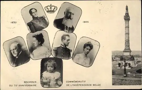 Ak Nationalfeier zur belgischen Unabhängigkeit 1905, Adel Belgien