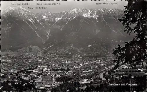 Ak Innsbruck in Tirol, Panorama mit Nordkette