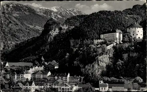 Ak Kufstein in Tirol, Unterinntal mit dem Kaisergebirge