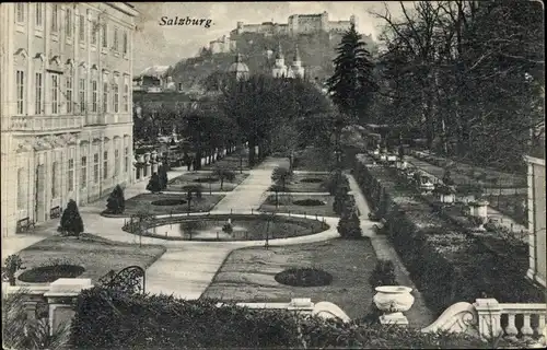 Ak Salzburg in Österreich, Park, Burg