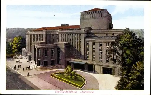 Ak Teplice Šanov Teplitz Schönau Region Aussig, Stadttheater