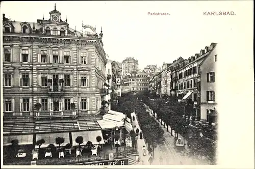 Ak Karlovy Vary Karlsbad Stadt, Parkstraße