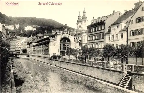 Ak Karlovy Vary Karlsbad Stadt, Sprudelkolonnade