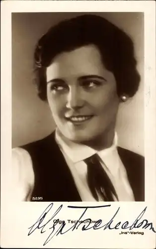 Ak Schauspielerin Olga Tschechowa, Portrait, Autogramm