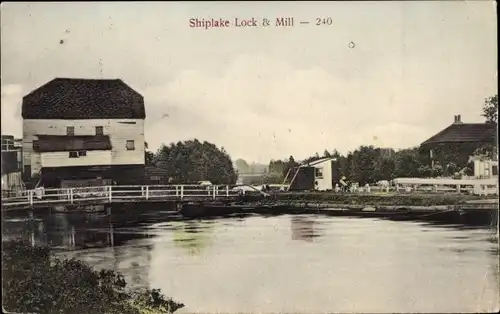 Ak Shiplake an der Themse südöstlich, Shiplake Lock, Mill