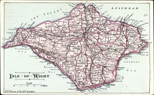 Landkarten Ak Isle of Wight England, Gesamtansicht