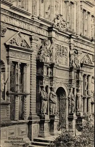 Ak Heidelberg am Neckar, Otto-Heinrichsbau, Portal