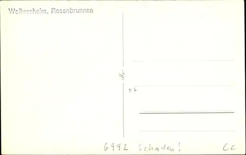 Foto Ak Weikersheim in Tauberfranken Württemberg, Rosenbrunnen