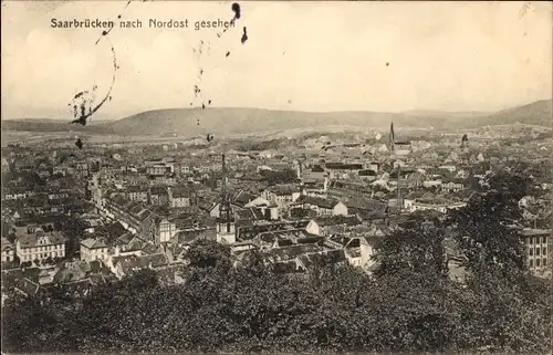 Ak Saarbrücken im Saarland, Panorama nach Nordost