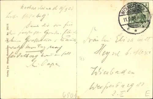 Ak Neckarsteinach in Hessen, Partie am Neckar, Blick auf den Ort