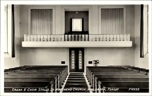 Ak Millbrook Jersey Kanalinseln, Orgel- und Chorgestühl, St. Matthew's Church