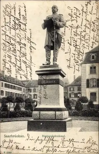 Ak Saarbrücken im Saarland, Bismarck Denkmal