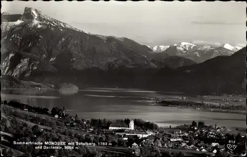 Ak Mondsee Oberösterreich, Panorama, Schafberg, Dachstein
