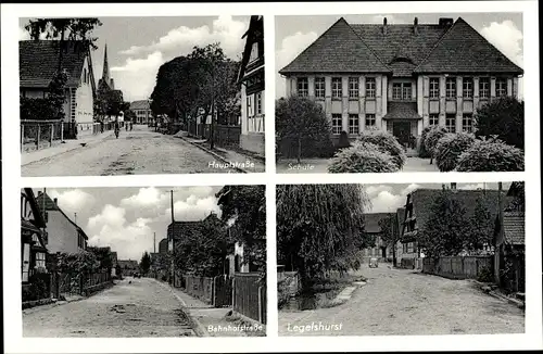 Ak Legelshurst Willstätt, Hauptstraße, Schule, Gasthaus zum Hirsch, Bahnhofstraße