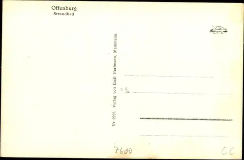 Ak Offenburg in Baden Schwarzwald, Strandbad, Wasserrutsche