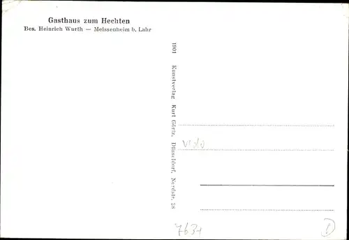 Ak Meißenheim am Rhein Baden, Kriegerdenkmal, Gasthaus zum Hechten, Grabmal Brion