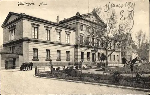 Ak Göttingen in Niedersachsen, Aula, Pferde