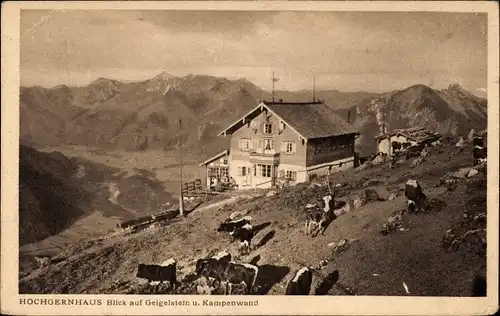 Ak Marquartstein im Chiemgau, Hochgernhaus, Geigelstein und Kampenwand, Rinder