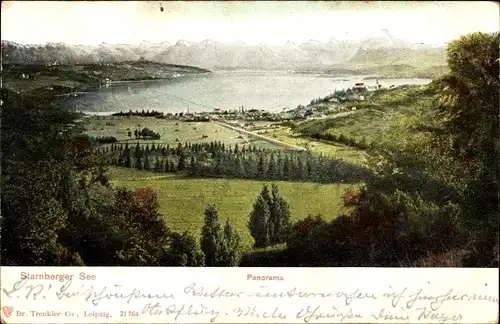 Ak Starnberg am Starnberger See Oberbayern, Panorama, Alpen