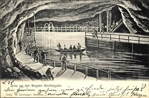 Ak Berchtesgaden in Oberbayern, Gruss aus dem Bergwerk