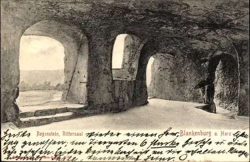 Ak Blankenburg am Harz, Burg Regenstein, Rittersaal