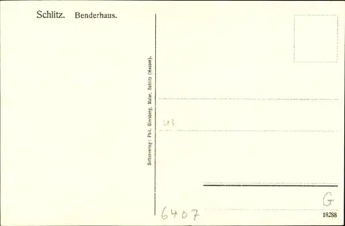 Künstler Ak Schlitz in Hessen, Benderhaus, Personen