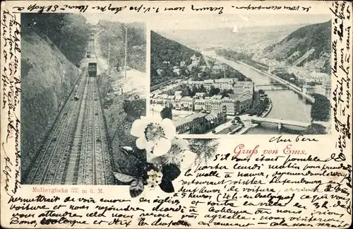 Ak Bad Ems an der Lahn, Malbergbahn, Panorama