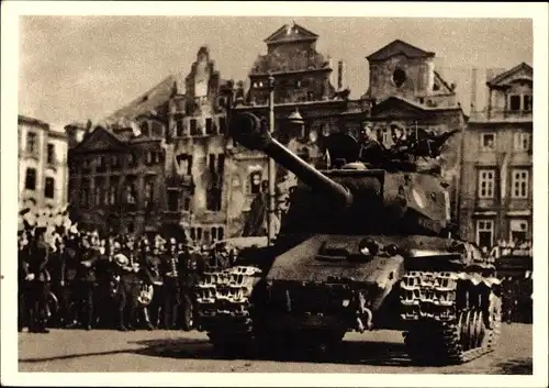 Ak Praha Prag, Prager Aufstand 1945, Panzer