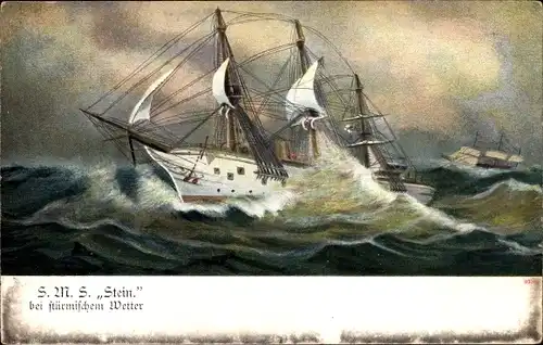 Ak Deutsches Kriegsschiff, SMS Stein, Gedeckte Korvette