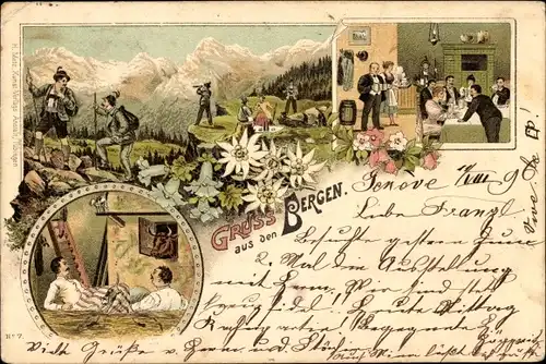 Litho Gruß aus den Bergen, Schweiz