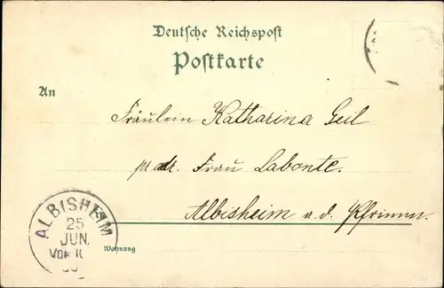 Litho Worms am Rhein, Gesamtansicht von der Rheinseite, Eisenbahnbrücke