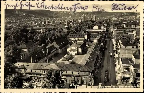 Ak Stuttgart in Württemberg, Blick vom Bahnhofsturm