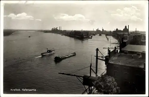 Ak Krefeld am Niederrhein, Hafenpartie